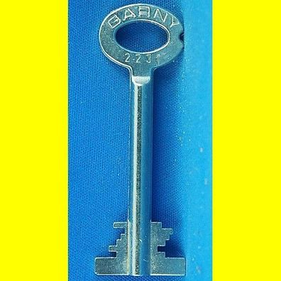 Garny Tresor Doppelbart - Schlüssel Profil 2231 - Länge 70 mm - gebohrt 3 mm