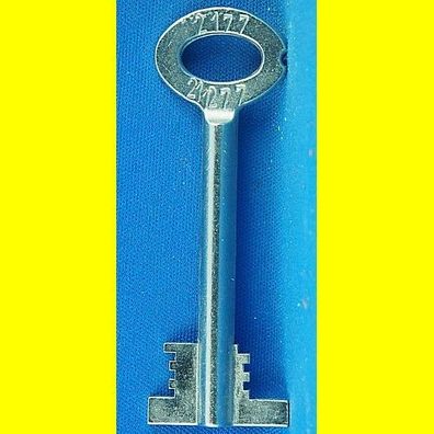 Tresor Doppelbart - Schlüssel Profil 2177 - Länge 70 mm - gebohrt 3 mm