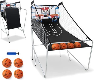 Arcade-Basketballspiel für 1-4 Spieler, 8 Spielmodi Basketballautomat mit Scorer