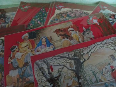 alte 3D Weihnachtsgrußkarten Umschlag Ampersand Studios Vintage Nostalgie