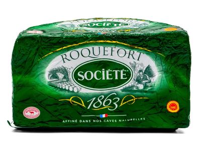 Hymor Roquefort Societe französischer Blau-Schimmel-Käse AOP ca. 1,3KG Schafskäse
