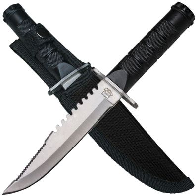 MP9 Survival Outdoormesser schwarz, feststehend mit Nylonscheide