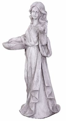 Gartenfigur Toscana Frauenskulptur Kerzenleuchter Statue 100cm Frau Skulptur Antik