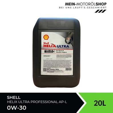 Shell Helix Ultra Professional AP-L 0W-30 20 Liter