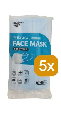 50er Mund Nasen Maske Medizinische OP Maske Atemschutz blau 3lagig Typ 2R CE