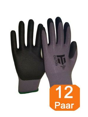 TEUTO® EcoFlex Arbeitshandschuhe, Logistik, EN388:2016, Handschuhe - 12 Paar