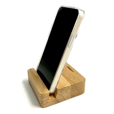 Holzpost Smartphone-Halterung aus Eichenholz