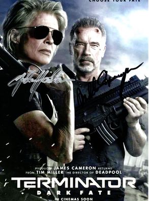 Arnold Schwarzenegger und Linda Hamilton Autogramm Terminator