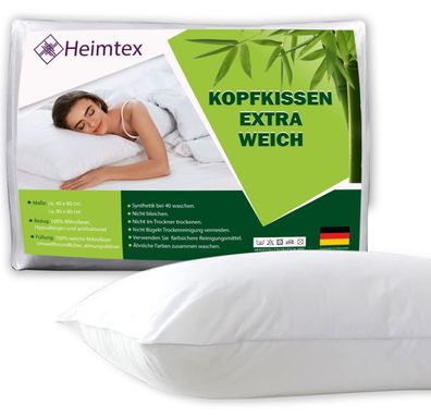 Home pillow Weiches Kissen in Hotelqualität Komfortables Kissen 40 x 80 / 80 x 80