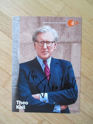 ZDF Fernsehmoderator Theo Koll - handsigniertes Autogramm!!