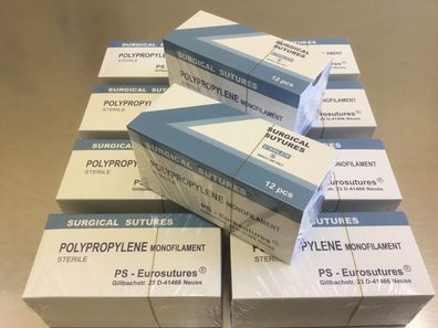 10 Pk. Polypropylen 5-0, 12mm Rundkörper, 12 Folien, chirurg. Nahtmaterial, Sutures