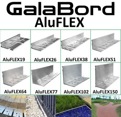 AluFlex Randbefestigung Pflasterkante Mähkante Randbegrenzung Rasenkante GalaBord