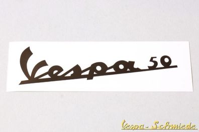 VESPA Aufkleber Schriftzug Beinschild "Vespa 50" - Schwarz - V50 - Emblem 50N