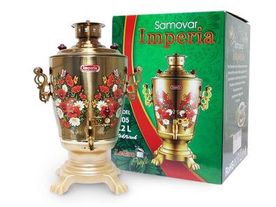 Samowar Imperia gold 3,2 L elektrisch Teekocher Wasserkocher Samovar