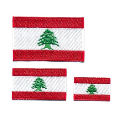 3 Libanon Flaggen Beirut Tripoli Sidon Tyros Aufnäher Aufbügler Patch Set 1215