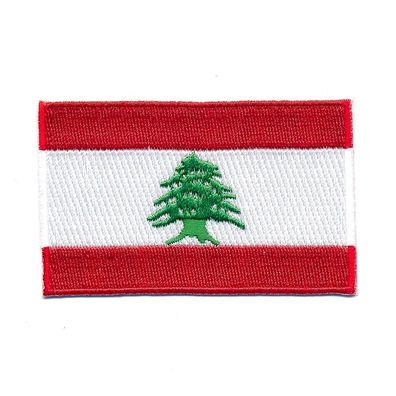 80 x 50 mm Libanon Flagge Beirut Tripoli Sidon Aufnäher Aufbügler Patch 1215 X