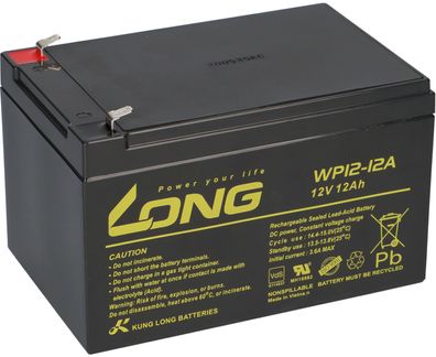 Kung Long VdS WP12-12 F1 4,8mm 12V 12Ah AGM Blei Accu Batterie wartungsfrei