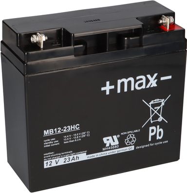Bleiakku maxx 12V 23Ah MB12-23HC AGM wiederaufladbar zyklenfest