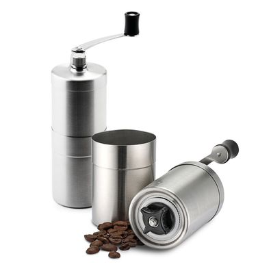 Manuelle Kaffeemühle Edelstahl mit Keramikmahlwerk Handkaffeemühle Handmühle