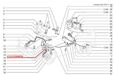 Bremsleitung kurz vorn links HBZ vorn - Lada Niva 1,7i / 4x4 / Taiga (ohne ABS)