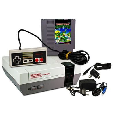 Original NES Konsole + Controller + KABEL + SPIEL Teenage MUTANT NINJA Turtles 1 ...