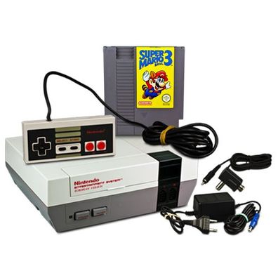 NES Konsole + Controller + Kabel + Spiel Super Mario Bros. 3 - Nintendo Es