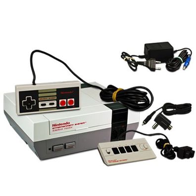 NES Konsole + Controller + Kabel + Four Score Adapter