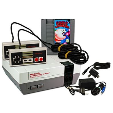 Original NES Konsole + 2 Controller + KABEL + SPIEL KIRBY'S Adventure - Nintendo ES