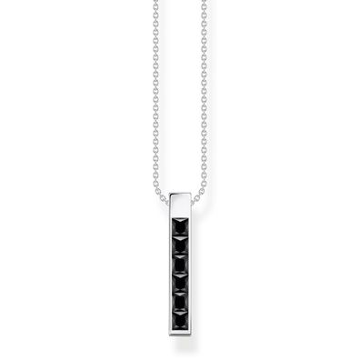 Thomas Sabo Schmuck Damen-Halskette Silber Schwarze Steine KE2113-643-11-L45v