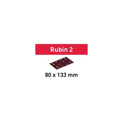 Festool Schleifstreifen STF 80X133 P60 RU2/50 Rubin 2 (499047), 50 Stück