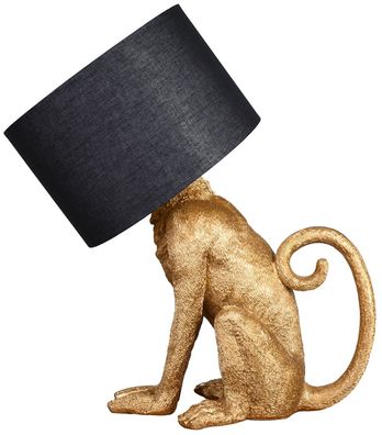 Jungle Lampe Affe Tischlampe Gold Tischleuchte Monkey Dekoleuchte Tierfigur