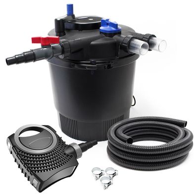 SunSun CPF-20000 SET bis 40000l 36W UVC NEO8000 Pumpe Schlauch Teichfilterset