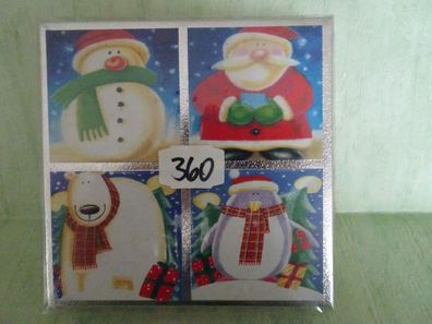 20 Weihnachtsgrußkarten & Kuvert mit Karton folienverziert Schneemann Eisbär Piguin..