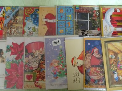 38 edle verschiedenste Weihnachtsgrußkarten "kunterbunt"