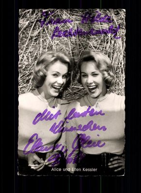 Alice und Ellen Kessler Kolibri Karte 50er Jahre Original Signiert ## BC 198201