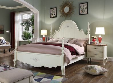 Klasse Schlafzimmer Set 3tlg Bett Doppelbett Betten 2x Nachttische Holz 3tlg. Neu