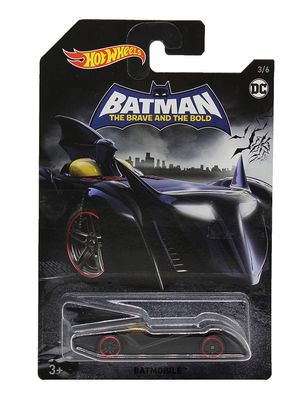 Hot Wheels FKF36 Batman Batmobil mit roten Felgen, Actioncars