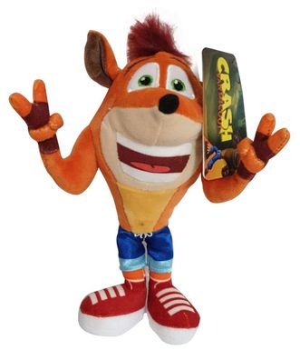 Crash Bandicoot Plüschfigur 22 cm, Kuscheltier zum Spielen und Sammeln