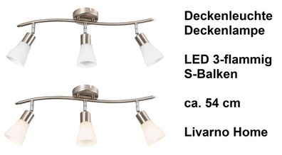 Deckenleuchte Deckenlampe LED 3-flammig S-Balken ca.54 cm Livarno Home. Neuwertig OVP