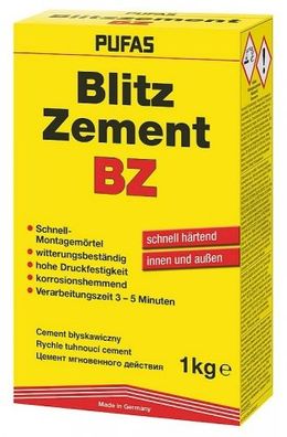Pufas Blitzzement BZ Schnell-Montagemörtel
