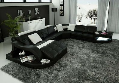 Moderne Sofa Eckgarnitur U Form Polster Sitz Ecke Couch + Couchtisch Komplett