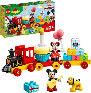LEGO 10941 DUPLO Disney Mickys und Minnies Geburtstagszug, Spielzeugzug mit Kuchen...
