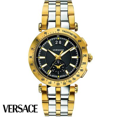 Versace VAH020016 V-Race Sport Chronograph Edelstahl Armband Uhr Herren NEU
