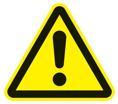 Warnzeichen ASR A1.3/ DIN EN ISO 7010 200mm Warnung vor Gefahrenstelle Folie
