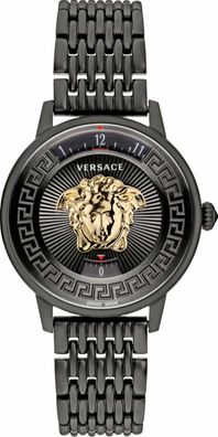 Versace VEZ200521 Medusa Icon gold schwarz Edelstahl Damen Uhr NEU