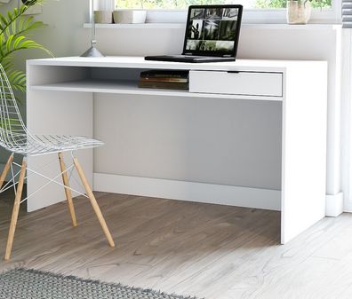 Schreibtisch Laptop Tisch weiß Computertisch für Home-Office Büro 130 cm Modul
