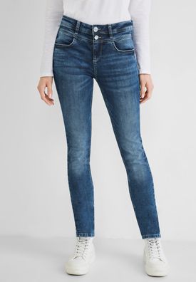 Street One - Slim Fit Jeans in Indigo Wash-32er Länge