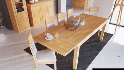 Esszimmer Gruppe Komplett Set Garnitur 7tlg Tisch Tische Massive Holz Möbel Neu