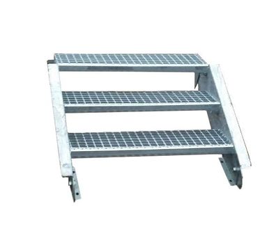 3 Stufen Stahltreppe Breite 100 cm Geschosshöhe 40-60cm inkl. Zubehör