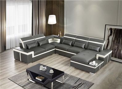 Sofas U Form Sofa Couch Polster Garnitur Wohnlandschaft Design Ecksofa Leder Neu